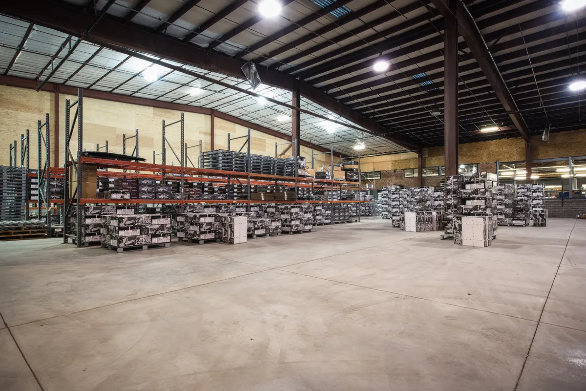 Palletized inventory stored on racking at Autoline
